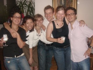 Suzanne, Paola, Astrid, me, Tina and Juan at Tina's surprise party